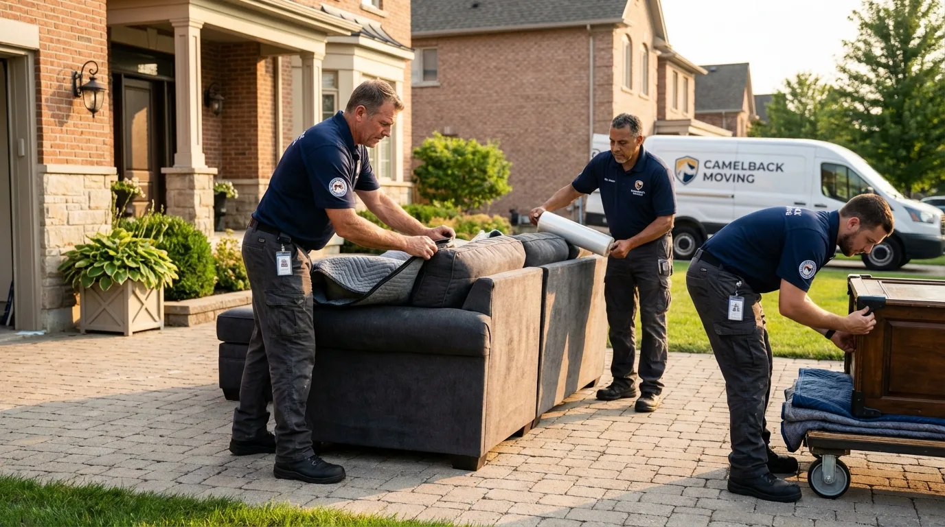 Large estate moving crew wrapping furniture in Paris, TN